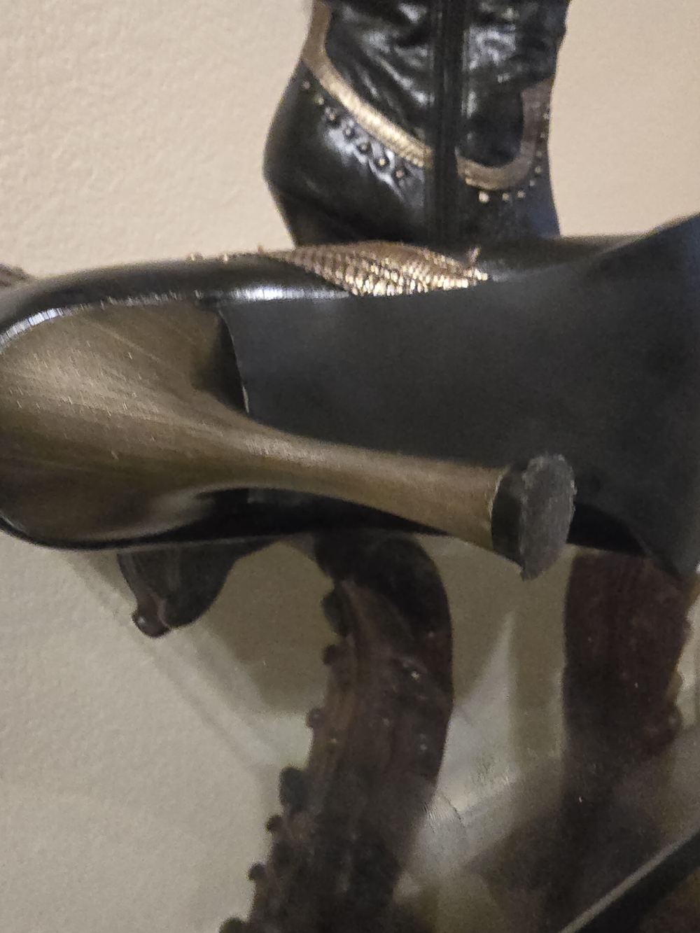 Dollhouse Sz 8 Black and Gold Embellished High-Heel Boots . - Picture 4 of 8